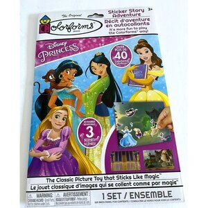 Colorform Disney Princess Sticker Story Adventure Belle Rapunzel Mulan Jasmine